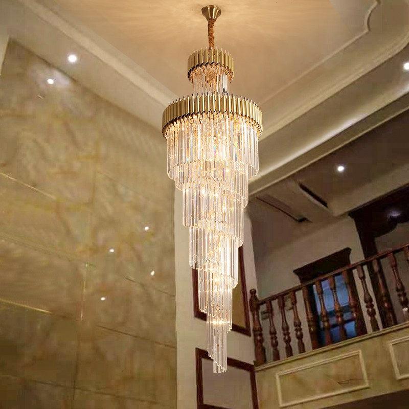 Spiral Crystal Chandelier For Foyer/ Staircase