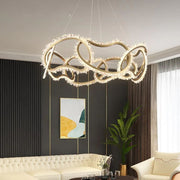 Mamie Multi Ring Rock Crystal Chandelier for Living Room