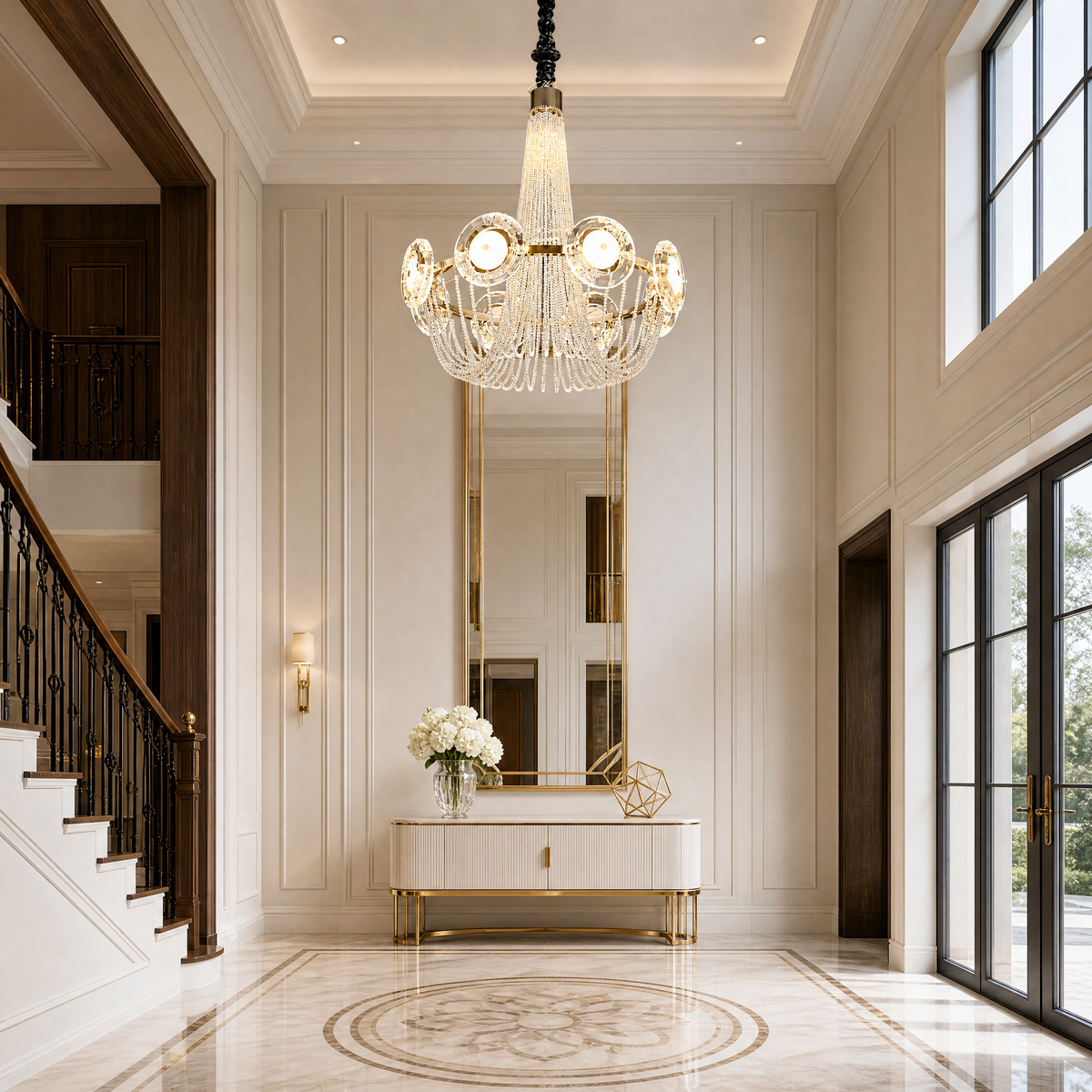 Rococo Dream Modern Sculptural Ring Chandelier