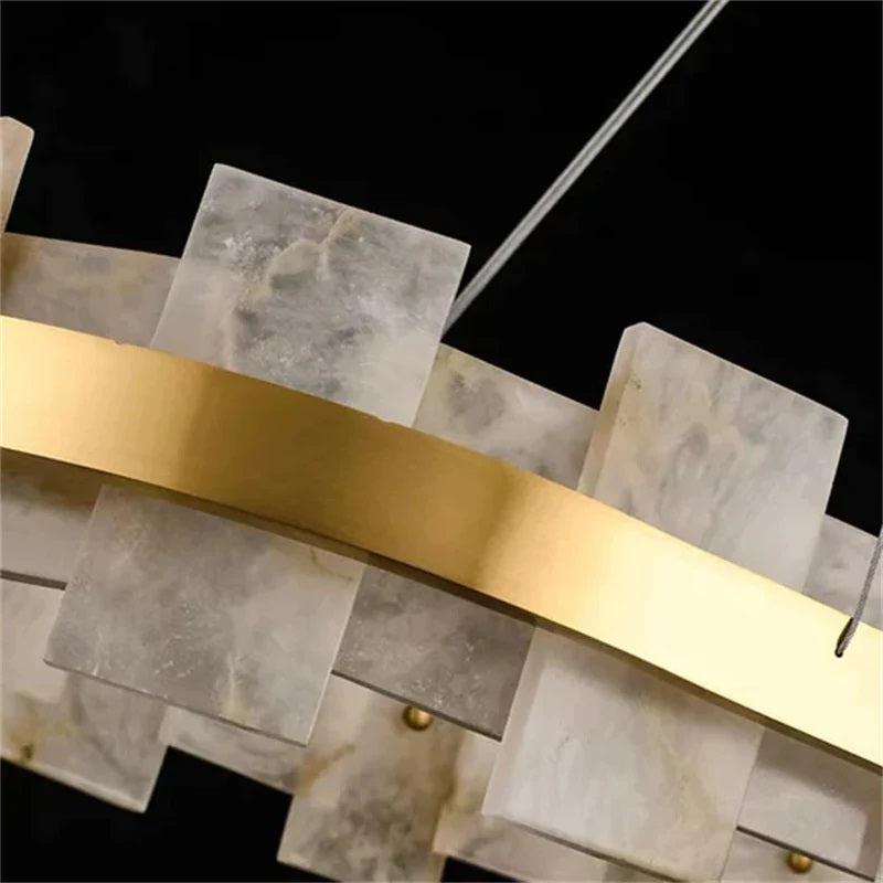 Larry Modern Round Marble Chandelier For Living Room