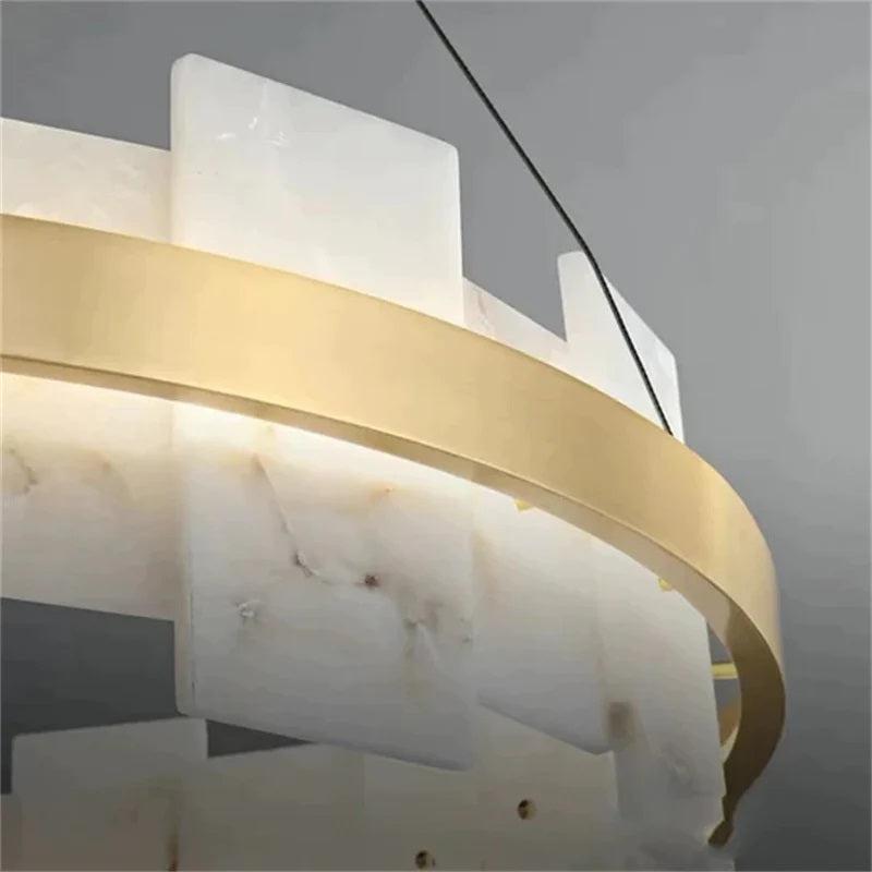 Larry Modern Round Marble Chandelier For Living Room