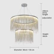 Cadena Two-Tier Chain Tassel Chandelier