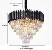 Blus Lighting Sheila Conical Crystal Chandelier