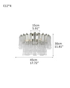 9 Light 20" Wide LED Lorelei Round Tiered Chandelier in Black Chain use for dining room 4-light-D45*H30CM D17.72"*H11.81"-Ceiling Silver American chandelier