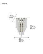 9 Light 20" Wide LED Lorelei Round Tiered Chandelier in Black Chain use for dining room 4-light-W35*D28*H55CM W13.78"*D11.02"*H21.65"-Sconce Silver American chandelier