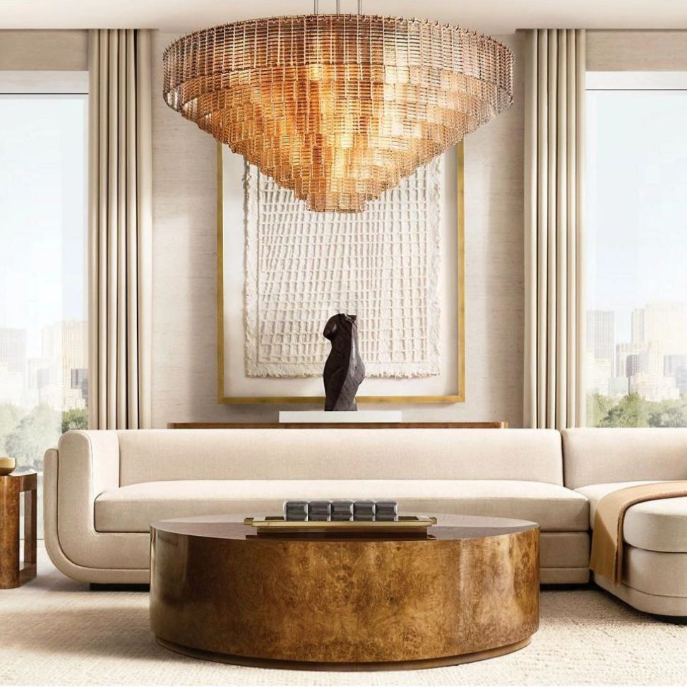 Chiaravalle Smoke Round Chandelier 52‘’D