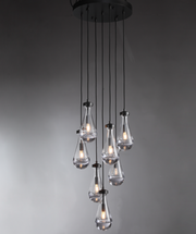 Custom-Silas Modern Raindrop Round Chandelier 3-lights