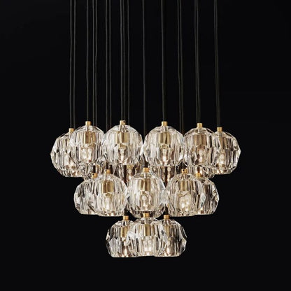 Bille De Crystal Round Cluster Chandelier 24''