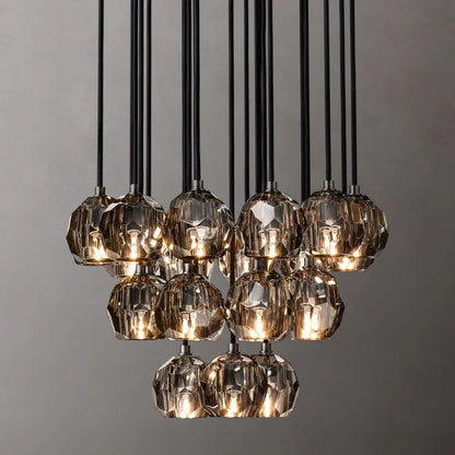Bille De Crystal Round Cluster Chandelier 24''