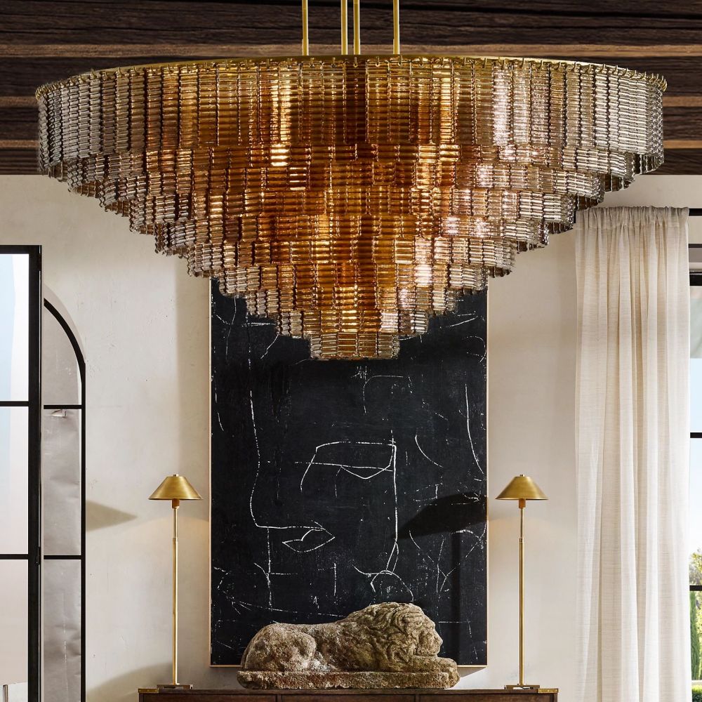 Chiaravalle Smoke Round Chandelier 52‘’D