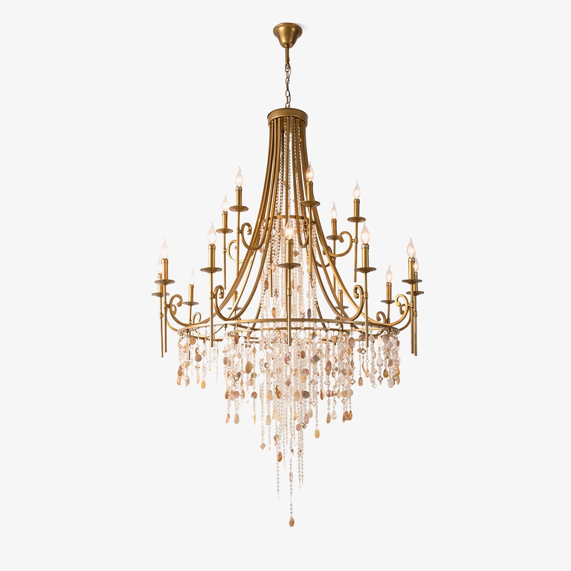 Tatum Lux Shell Crystal Chandelier - Blushlighting