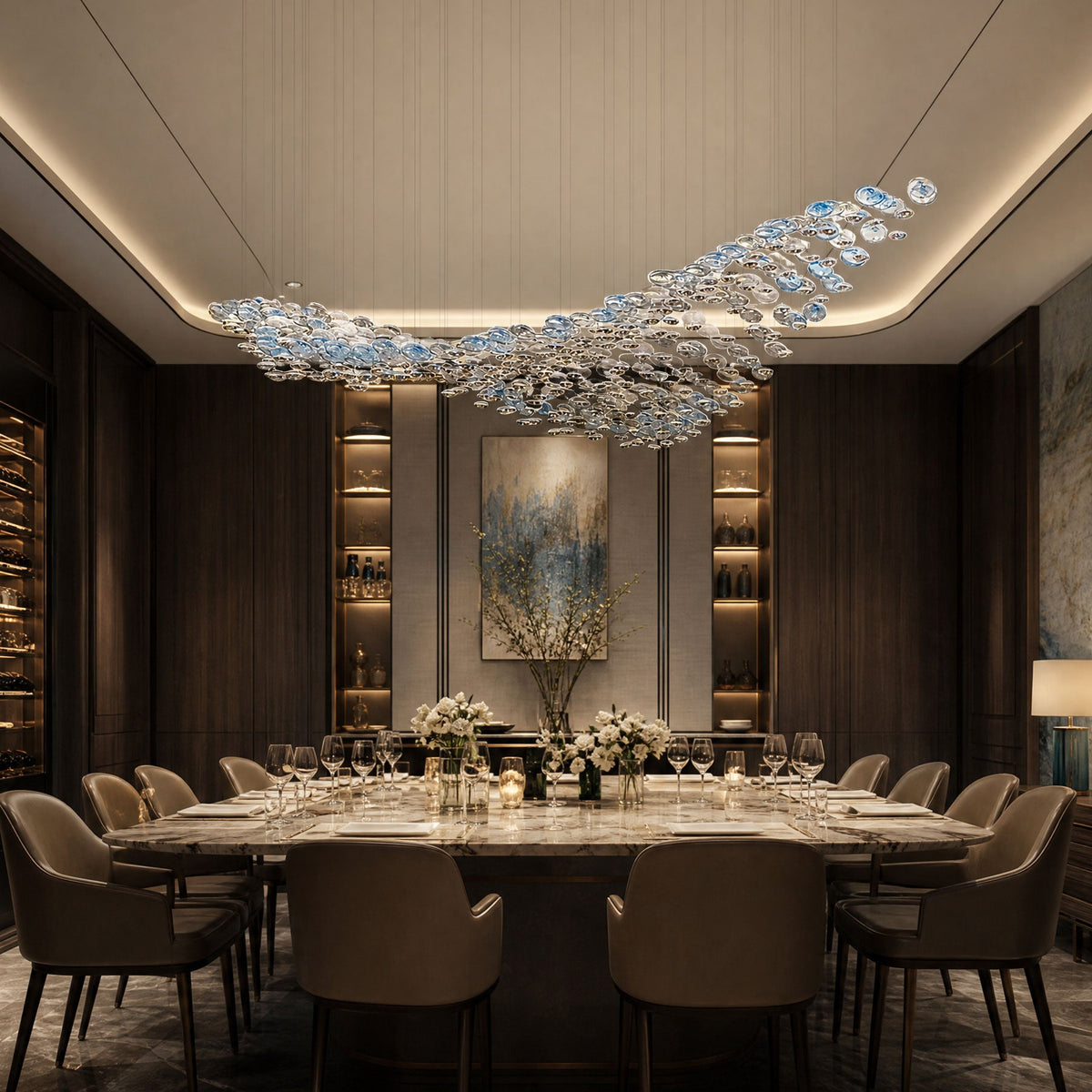 The Flying Surge LED Chandelier | Custom Size & Made-to-Order Lighting for Luxury Homes & Commercial Spaces - Vakkerlight