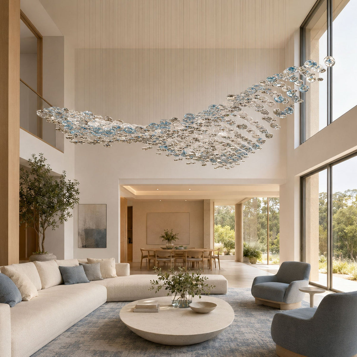 The Flying Surge LED Chandelier | Custom Size & Made-to-Order Lighting for Luxury Homes & Commercial Spaces - Vakkerlight