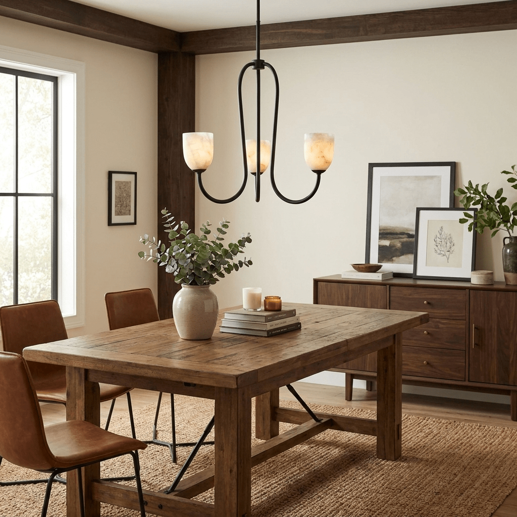 Trillium Alabaster Chandelier - Vakkerlight
