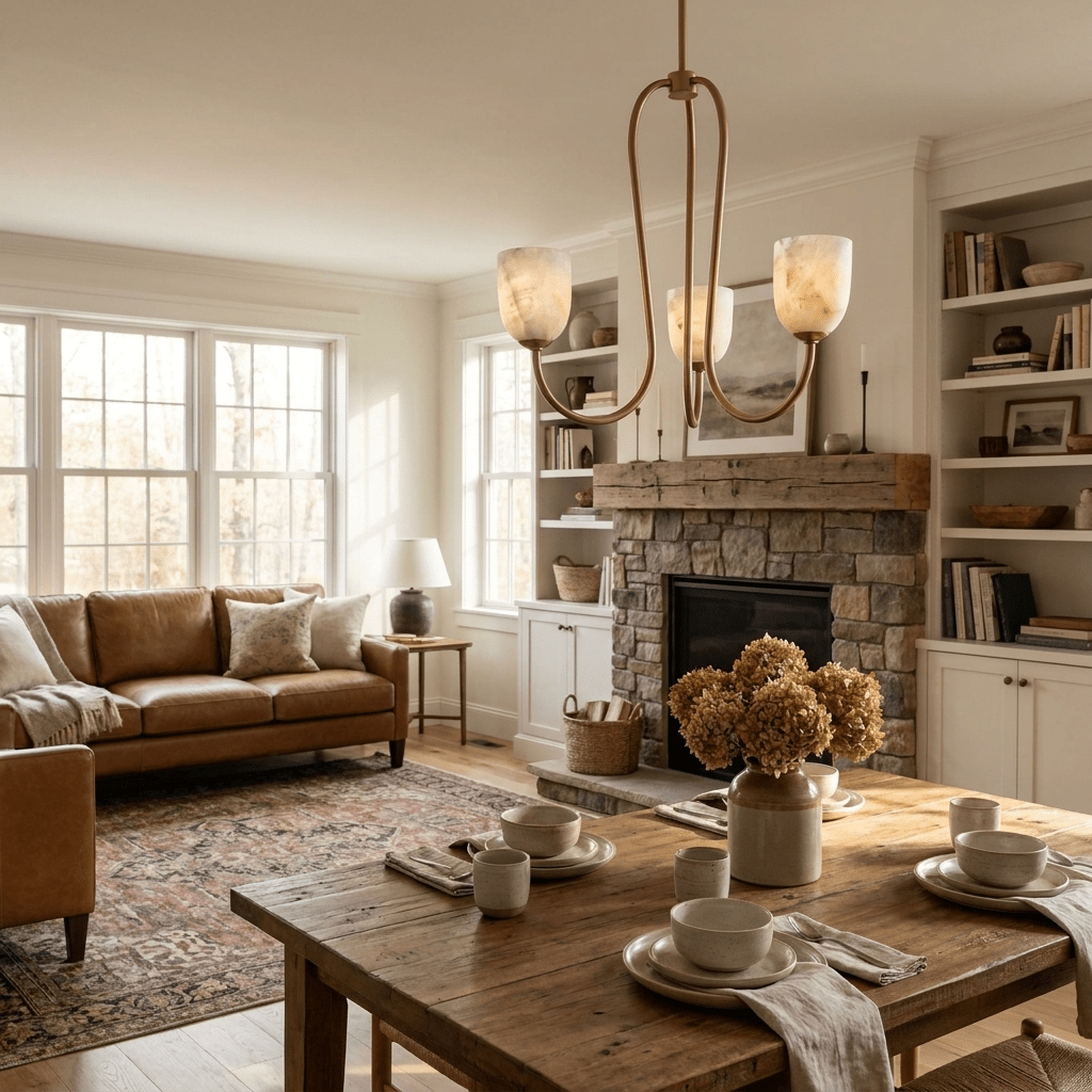 Trillium Alabaster Chandelier - Vakkerlight