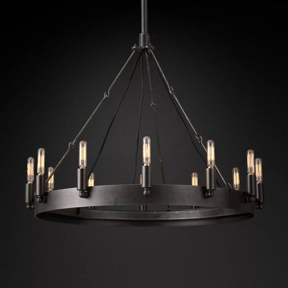Camina Vintage Filament Round Chandelier 26''D