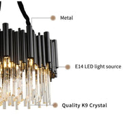 Blus Lighting Viol Crystal Round Chandelier