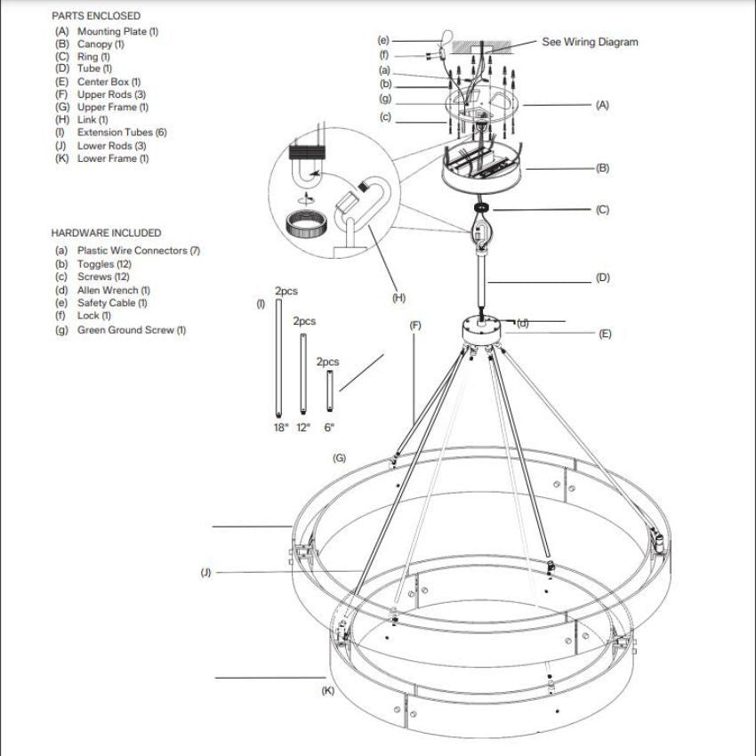 Veuvery 2-Tier Round Chandelier 60"
