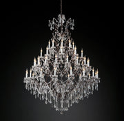 Rococo Iron & Crystal Round Chandelier 60 Inches