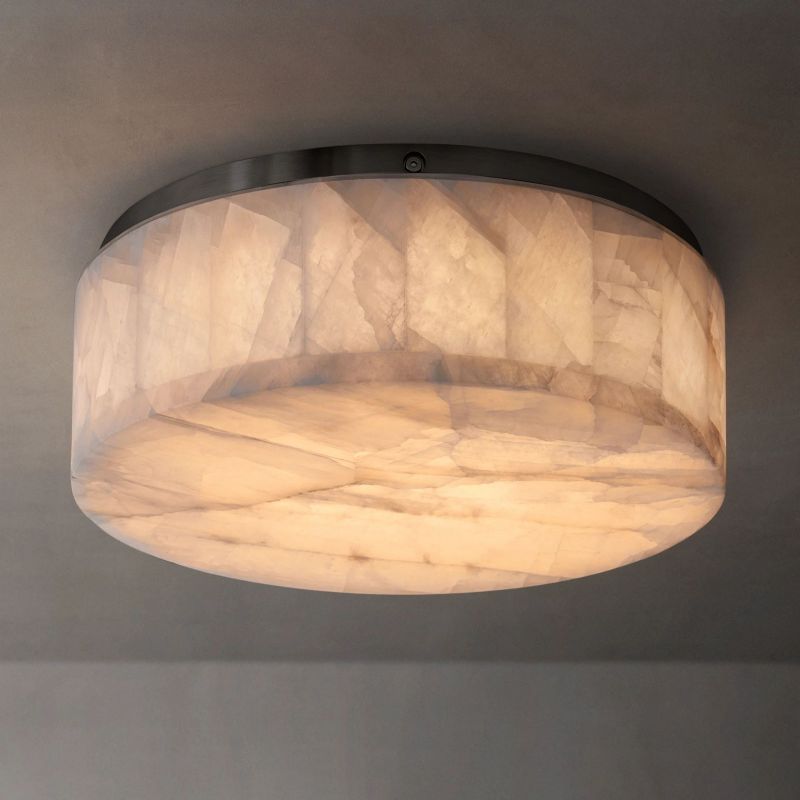 Alabaster Rivaga Round Flushmount 14"