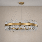 Round Golden Crystal Island Chandelier-1000 - unlit