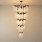 Octagonal Bead Tree Branch Staircase Light Five-Layer - Black 760 - illuminated