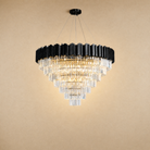 Crystal Round Chandelier in matte black
