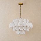 Natural Alabaster 31.5" Round Chandelier - unlit