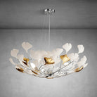 Branch Chandelier White Ceramic Ginkgo Leaf Chandeliers