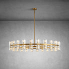 Elegant 48-inch Polished Brass Round Crystal Chandelier Luxury Lighting