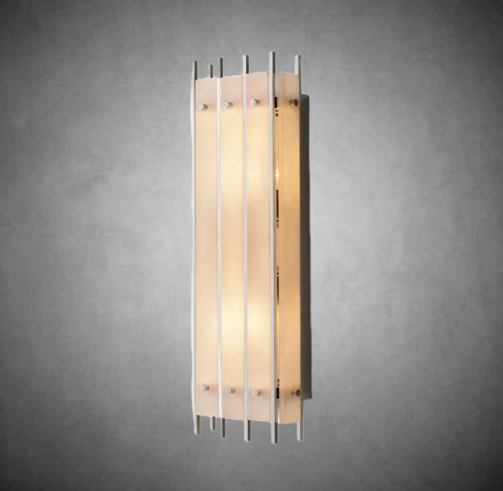 Sun Marcus Alabaster Grand Rectangular Sconce
