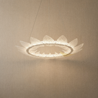 Detail of the sculpted metal with champagne gold finish