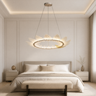 Glass Ring Chandelier in a living room