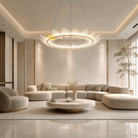 Glass Ring Chandelier in champagne gold