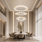Chandelier For Two Story Foyer in a dining room