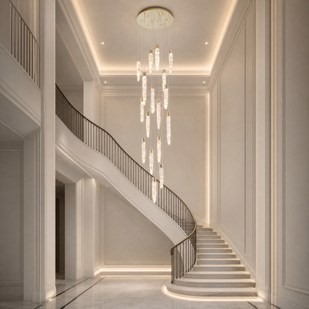 Blush Halsey Linear Icicle Crystal Glass Chandelier 47" L