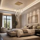 Blush Halsey Linear Icicle Crystal Glass Grand Chandelier
