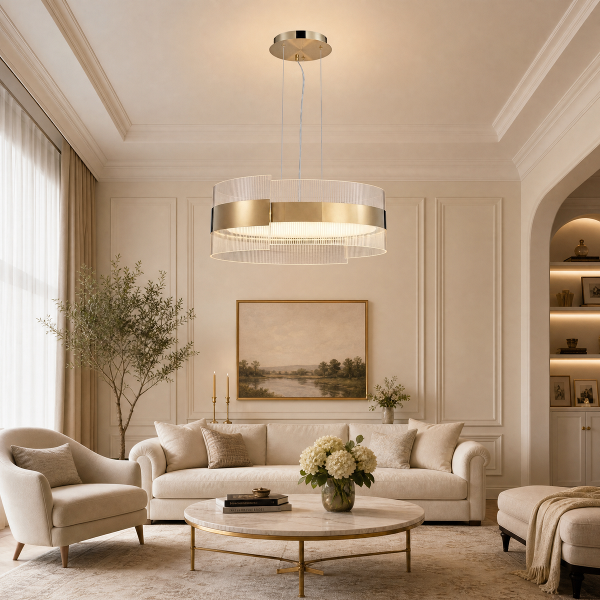 Yiosi Ribbon Round Modern Chandelier