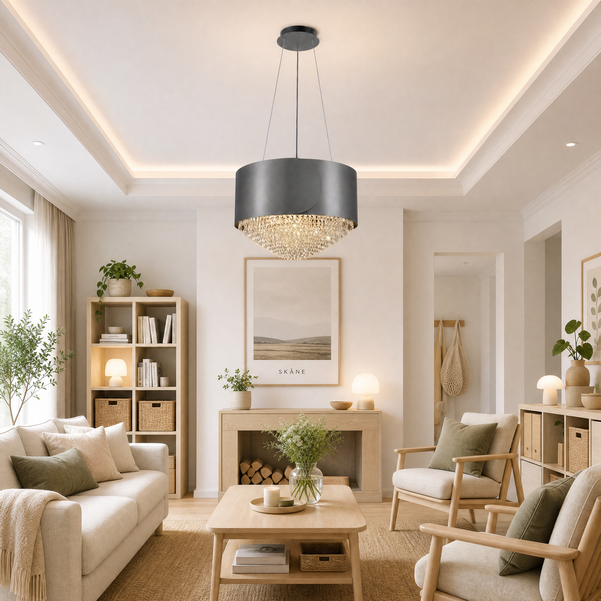 Yiosi Series Crystal Pendant Light 28"