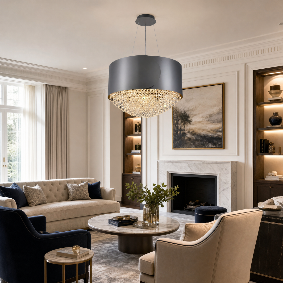 Yiosi Series Crystal Pendant Light 28"