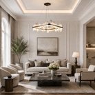 Blush Series Natural Stone Chandelier 31"
