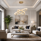 Blush Series Nested Crystal Chandelier Style H