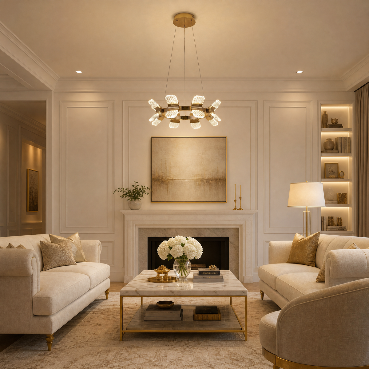 Living Room Contemporary Chandelier in a dining room