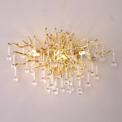 Rain Tree  Crystal Teardrop Wall Sconce GBUd Diameter 17"