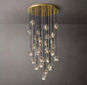 Luxury Boule De Cristal Smoke Glass Ball Round Cluster Chandelier Light 30"