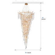 Claudia Crystal branch chandelier H 94.49"