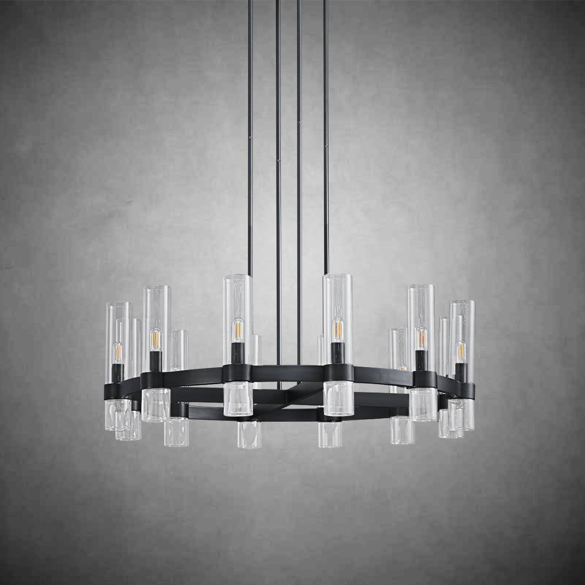Lavelle Round Glass Chandelier 36"