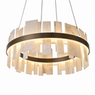 D800-Marble Tile Round Pendant - Black
