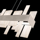 Acropolis 46in LED Linear Alabaster Chandelier - Brushed NickelBlushlighting