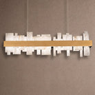 Acropolis 46in LED Linear Alabaster Chandelier - Brushed NickelBlushlighting